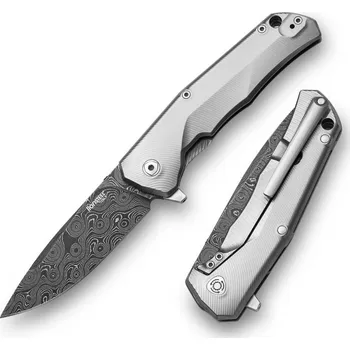kapesní nůž Zavírací nůž LionSteel T.R.E. Damascus RAINDROP, Titanium