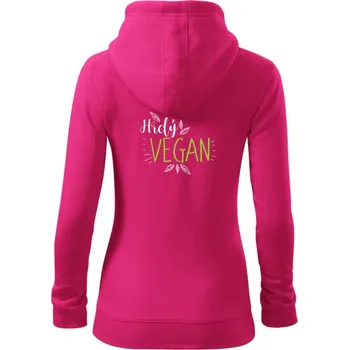 Dámská mikina Hrdý vegan - Dámská mikina trendy zipper s kapucí - XS ( Purpurová )