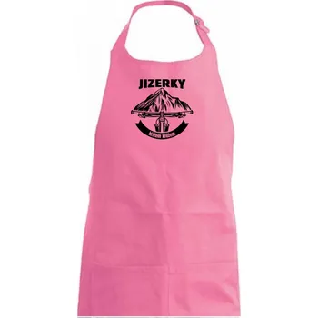 Kuchyňská zástěra Jizerky křížem krážem - Dámská zástěra na vaření - Univerzální velikost ( Růžová )