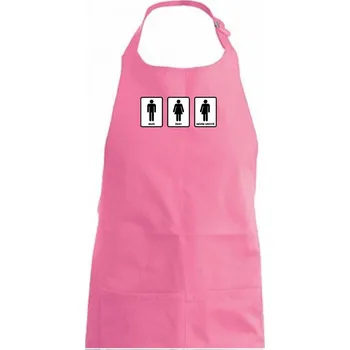 Kuchyňská zástěra Muži, ženy, nevím to určitě (Hana-creative) - Dámská zástěra na vaření - Univerzální velikost ( Růžová )