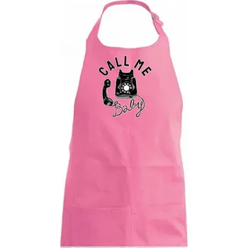 Kuchyňská zástěra Call Me Baby telefon - Dámská zástěra na vaření - Univerzální velikost ( Růžová )