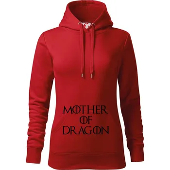 Dámská mikina Mother of Dragon - Mikina dámská Cape s kapucí - XS ( Červená )