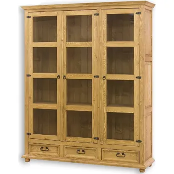 Knihovna Masivní vitrína CORDOBA VIT08/1 Barevné provedení: Hnědý vosk K15