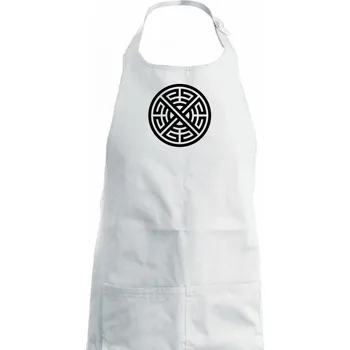 Kuchyňská zástěra Keltský kruh - Dámská zástěra na vaření - Univerzální velikost ( Bílá )