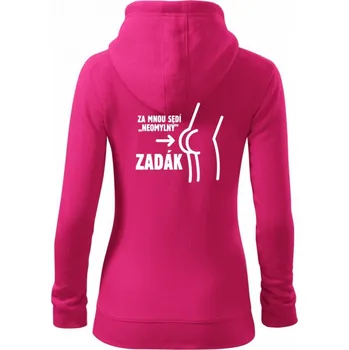 Dámská mikina Za mnou sedí zadák - Dámská mikina trendy zipper s kapucí - M ( Purpurová )