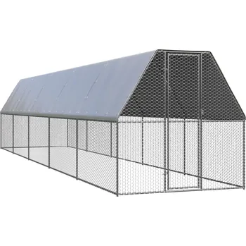 Pozinkovaná venkovní klec pro kuřata plochá plná střecha Pozinkovaná venkovní klec pro kuřata plochá plná střecha
