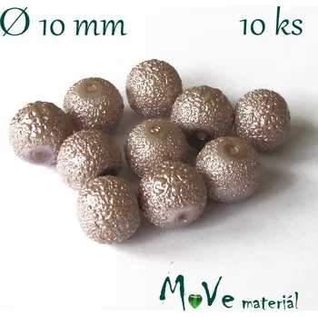 Dětské navlékací korálky Voskové perle "Zigana" 10mm, 10ks, béžovorůžové