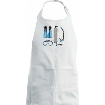 Kuchyňská zástěra Diving elements - Dámská zástěra na vaření - Univerzální velikost ( Bílá )
