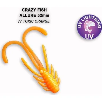Nástraha Gumová nástraha Crazy Fish Allure 5,2cm 77 Toxic orange (6ks)