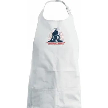 Kuchyňská zástěra Freeride snowboarding lebka - Dámská zástěra na vaření - Univerzální velikost ( Bílá )