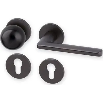 Dveřní kování AC-T Dveřní kování BARRA EXCLUSIVE R černý satén KK kl.+koule Provedení: klika levá PZ/koule, Povrchová úprava: černý satén