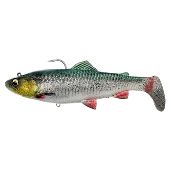 Umělá nástraha Savage Gear gumová nástraha 4D Trout Rattle Shad 12.5cm 35g Green Silver