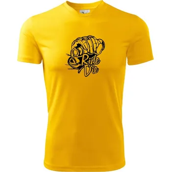 Pánské tričko Ride or Die moto - Pánské triko Fantasy sportovní (dresovina) - S ( Žlutá )