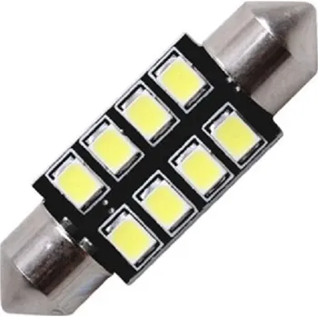 Autožárovka LED Autožárovky C5W - 8x SMD 2835 12V 2W modrá 36mm