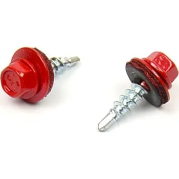 Šroub Střešní šroub s EPDM 4,8x20 RAL 3000 ohnivě červená (Střešní - farmářský šroub s podložkou)