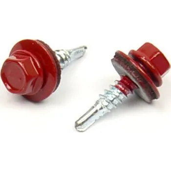 Šroub Střešní šroub s EPDM 4,8x20 RAL 3011 červená (Střešní - farmářský šroub s podložkou)