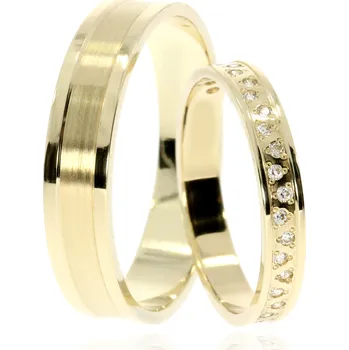 Prsten Zlatnictví Helios Zlaté snubní prsteny L-190ZL Kameny: Se Zirkony