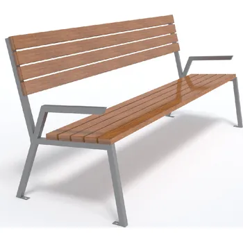 Zahradní lavice HTI Lavička Gres II KA-K1142 Délka latí: 1500 mm, Typ ukotvení: dlouhé (k zabetonování), Barva konstrukce: šedá komaxit (RAL 7016)