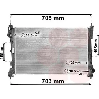 Chladič motoru Chladič, chlazení motoru VAN WEZEL 17002449