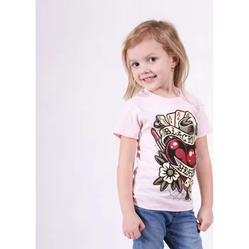 Chlapecké tričko Dětské Triko BLACK HEART ROCKABILLY HEART Barva: Růžová, Velikost: 3-4-R