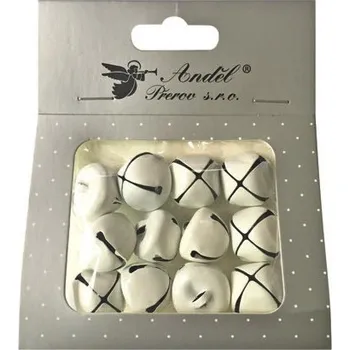 Vánoce Rolničky bílé 2 cm, 12 ks