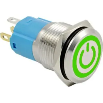 Vývojová deska LED vodotěsný spínač - Zelené podsvícení, 12 mm, 3 - 6V