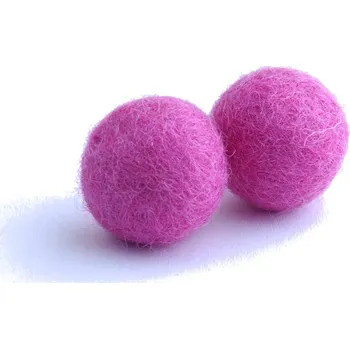 Dětské navlékací korálky Plstěné korálky 2 cm - sv.růžové, 2ks