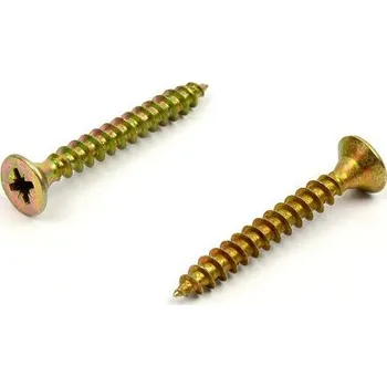 Dílna Univerzální vrut do dřeva 6x50 plný závit zinek žlutý (Vrut do dřeva, křížová drážka PZ, zápustná hlava)