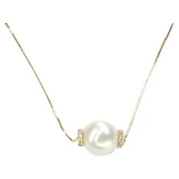 Náhrdelník Náhrdelník ze žlutého zlata s perlou a zirkony Pattic AU585/000 3,10 g BV504102Y