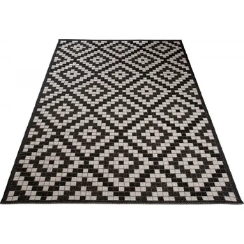 Koberec Kusový koberec FLOORLUX - černý/stříbrný - obrazce 1 Rozměr koberce: 80x150 cm