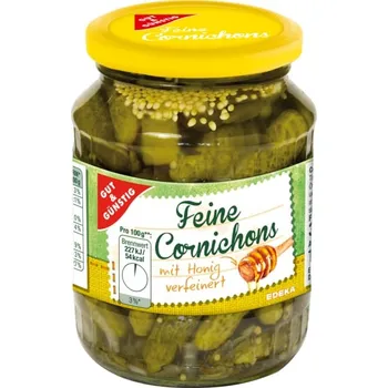 konzervovaná zelenina Gut & Günstig Feine Cornichons 350 g s medem