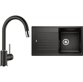 Granitový dřez Set Blanco 10-D 25 (dřez Zia 5 S Černá + baterie Mida-S Černá)