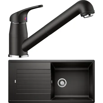 Kuchyňský dřez Set Blanco 12-B 25 (dřez Zia XL 6 S Černá + baterie Daras-S Černá)