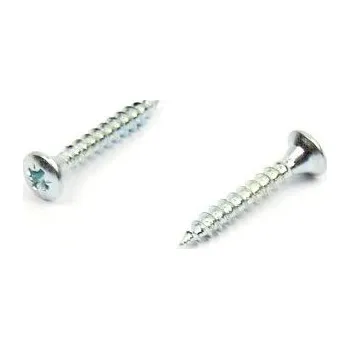 Dílna Vrut do dřeva zápustná čočková hlava 3x20 mm, zinek bílý (Vrut do dřeva - zápustná čočkovitá hlava, křížová drážka)