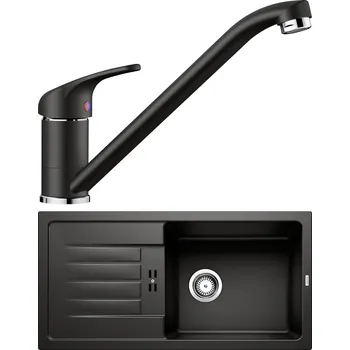 Granitový dřez Set Blanco 11-A 25 (dřez Favum XL 6 S Černá + baterie Daras Černá)
