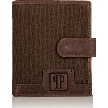 Peněženka Paolo Peruzzi Textilní a kožená peněženka se zápinkou PAOLO PERUZZI; hnědá