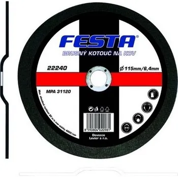 Brusný kotouč Brusný kotouč na kov 180x6,4x22,2 FESTA (brusný kotouč na ocel)
