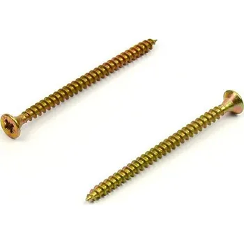 Vrut Univerzální vrut do dřeva 3x40 plný závit zinek žlutý (Vrut do dřeva, křížová drážka PZ, zápustná hlava)