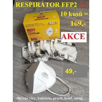 respirátor RESPIRÁTOR FFP2 !!! BÍLÁ - balení 10 kusů