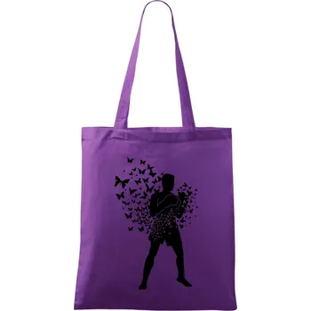 Float Like Butterfly Sting Like Bee - Taška bavlněná - 42 x 38 cm ( Fialová )