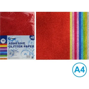 Barevný papír Papír barevný glitrový A4 samolepící, mix