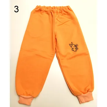 Tepláky dívčí a výšivkou 92 oranžová