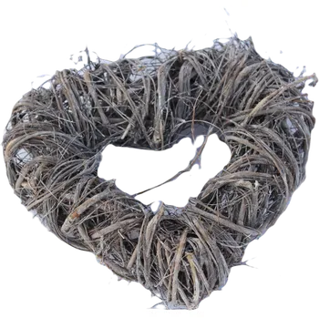 Srdce pletené hrubé natural 30 x 8 cm