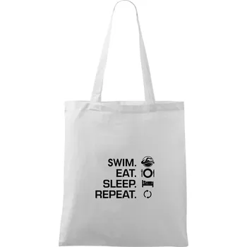 Nákupní taška Eat sleep swim - Taška bavlněná - 42 x 38 cm ( Bílá )
