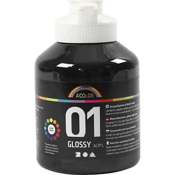 Vodová barva creativ company Akrylová barva A-Color 500ml černá lesklá