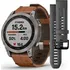 Chytré hodinky Garmin fēnix 7 Sapphire Solar Edition, Titan/ Brown Leather Band