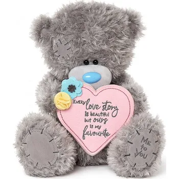 plyšák Me to You Medvídek s růžovým srdíčkem a nápisem 29 cm