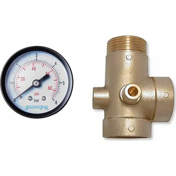 Příslušenství k čerpadlu PUMPA Tvarovka-pěticestný ventil 1" 80mm, manometr 0-6bar Pumpa 987819