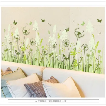 Samolepící dekorace Samolepky na zeď - odkvetlé pampelišky s motýli