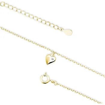 Řetízek Olivie Stříbrný řetízek na nohu se srdíčkem GOLD 5748 Ag 925; ≤1 g.